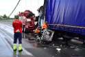 Schwerer LKW VU PKlemm A 4 Rich Olpe auf der Rodenkirchener Bruecke P398